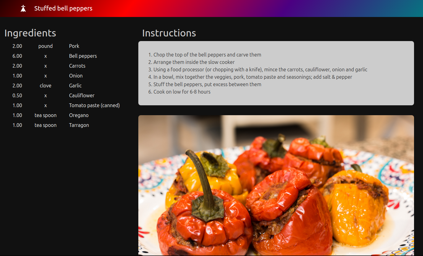 Slow cook recipe — stuffed bell peppers