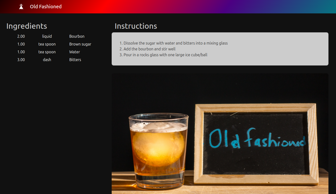 Cocktail recipe — Old Fashioned